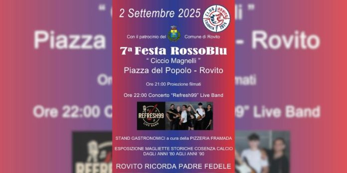 Rovito, 7^ edizione della festa rossoblù organizzata dal club Ciccio Magnelli Rovito, 7^ edizione della festa rossoblù organizzata dal club Ciccio Magnelli